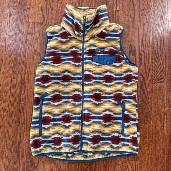 Patagonia Women's Synchilla Fleece Vest Size L Wild Desert Prairie Gold Aztec - Picture 1 of 10